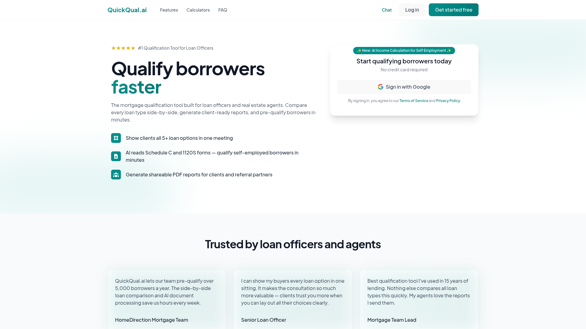 QuickQual AI: AI / SaaS website built by Akoola